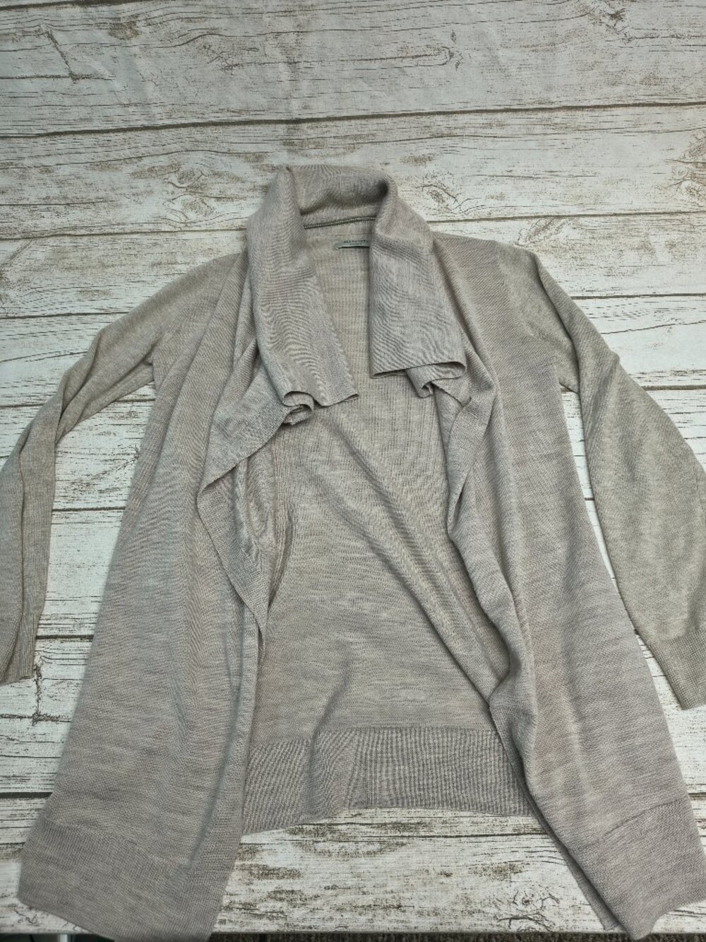 AllSaints Beige 100% Wool Cardigan Sweater XS